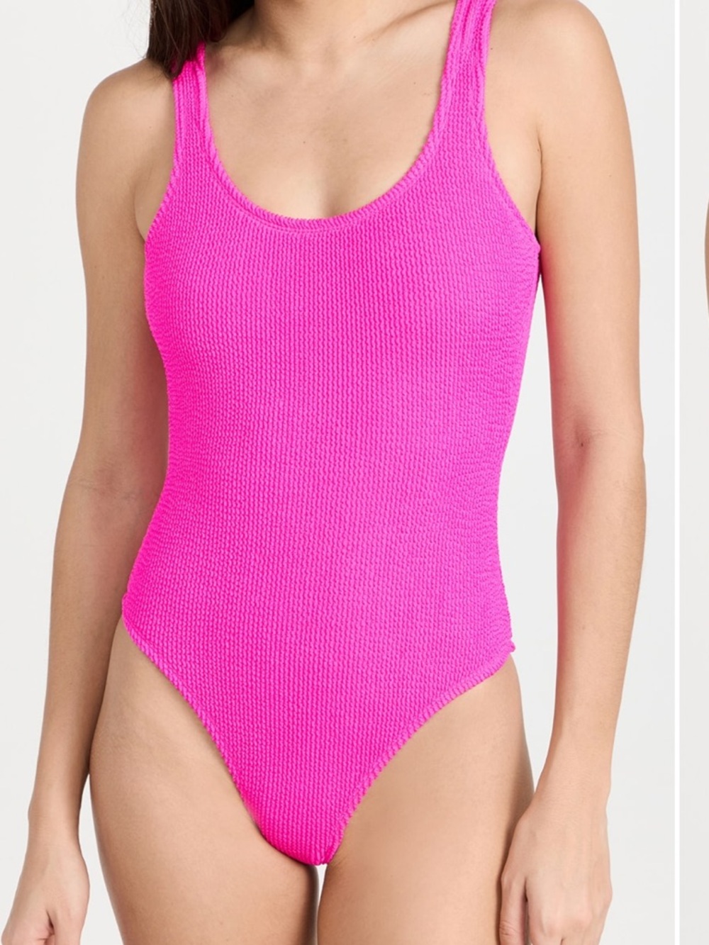 GOOD AMERICAN Pink One Piece Crinkled Swimsuit Size S/M